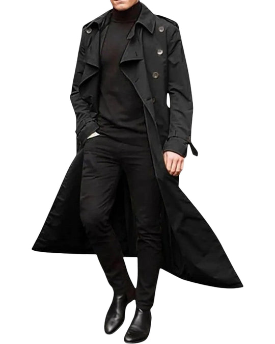 Trench-coat Long pour Hommes à Double Boutonnage 0