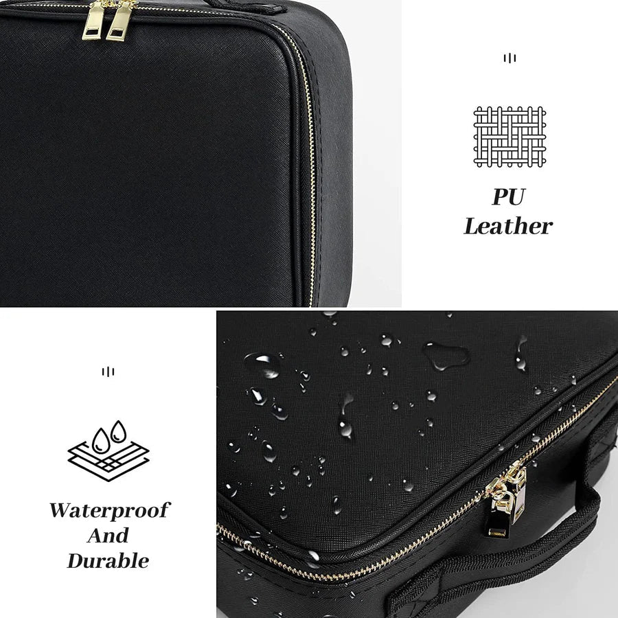 Trousse à Maquillage Femme Chic avec Miroir LED et Compartiments Pratiques 5