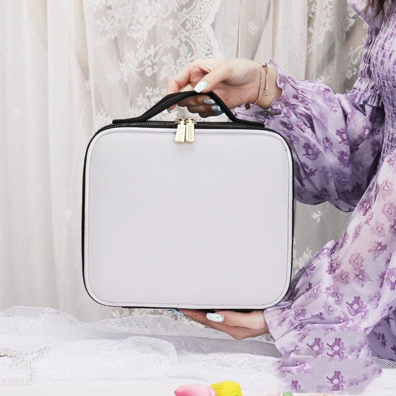 Trousse à Maquillage Femme Chic avec Miroir LED et Compartiments Pratiques 6