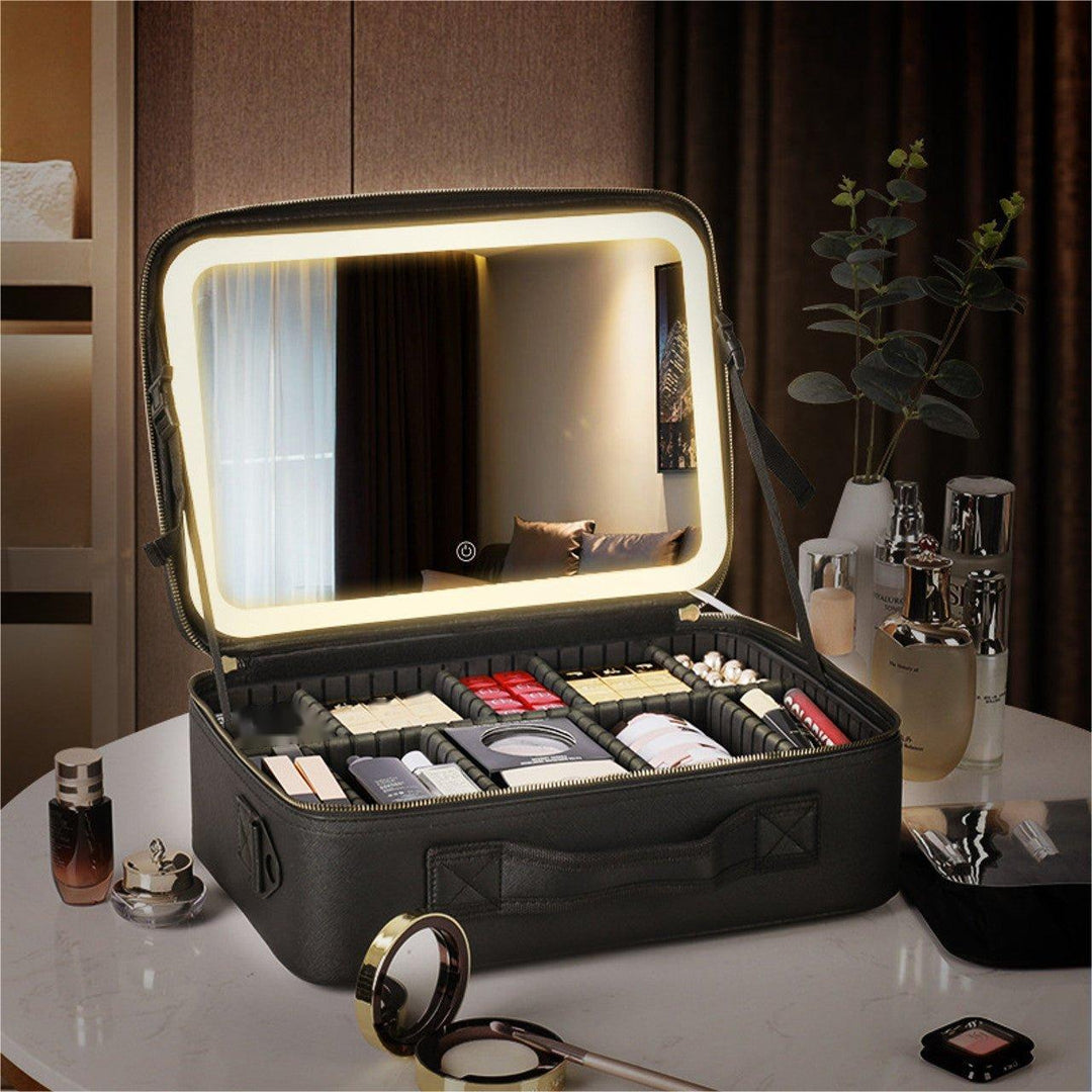 Trousse à Maquillage Femme Chic avec Miroir LED et Compartiments Pratiques 7