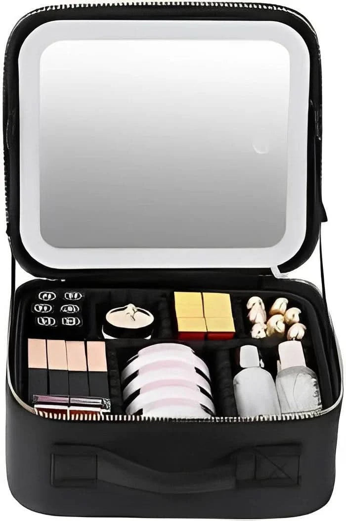 Trousse de Maquillage Portable avec Miroir LED 6