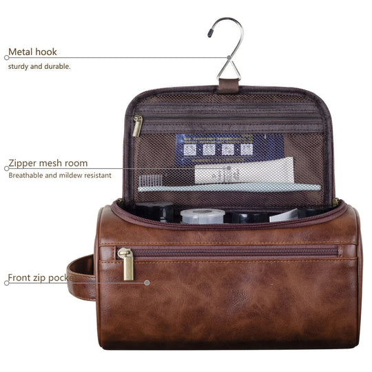Trousse de Toilette en Cuir pour Voyageurs Pratique 3