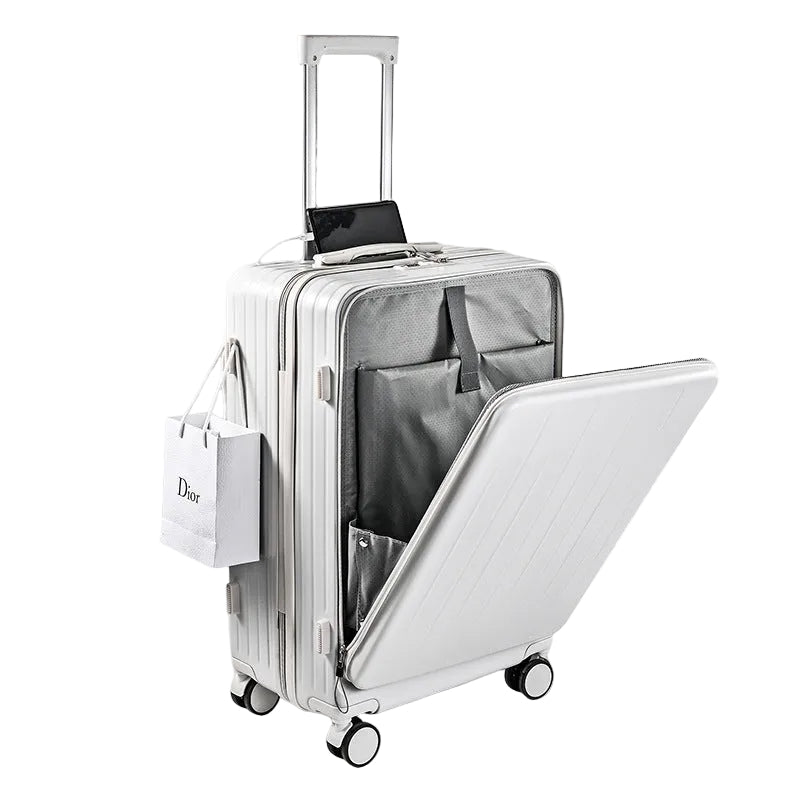 Valise Cabine Rigide Unisexe Multi-Compartiments avec Poignée Télescopique 0