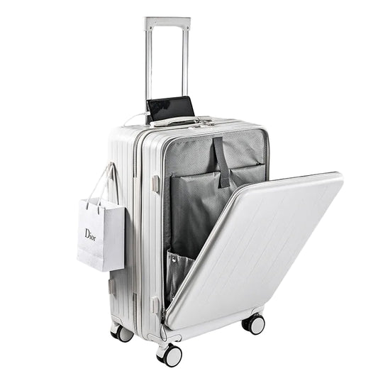 Valise Cabine Rigide Unisexe Multi-Compartiments avec Poignée Télescopique 0