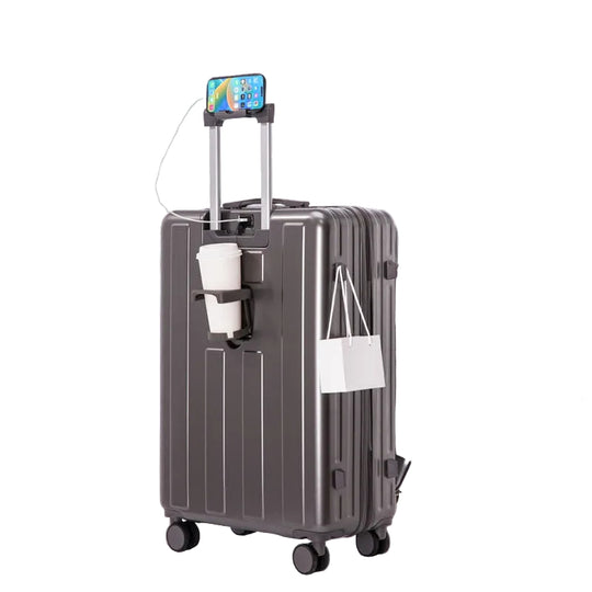 Valise Rigide Unisexe Avec Station de Recharge Intégrée et Design Moderne 0