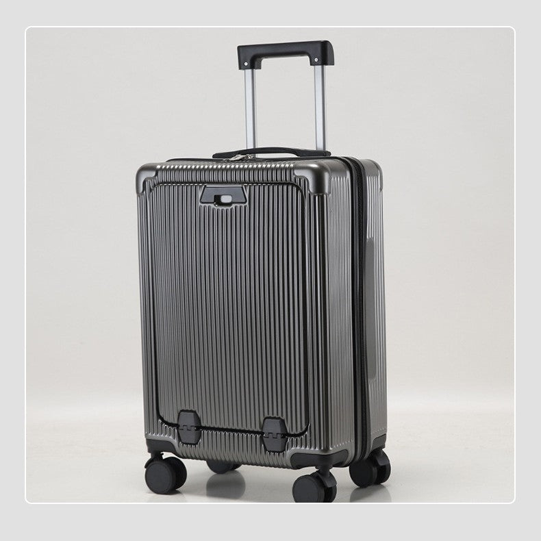 Valise à roulettes compacte nervurée unisexe fonctionnelle 2