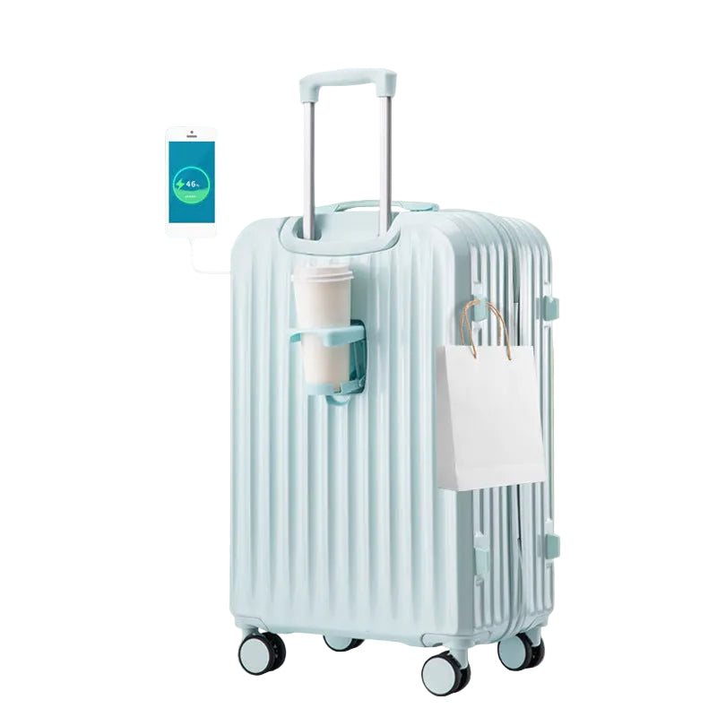 Valise de Voyage Unisexe À Coque Rigide Avec Port USB Intégré 0