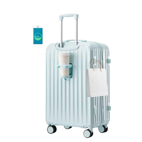 Valise de Voyage Unisexe À Coque Rigide Avec Port USB Intégré 0