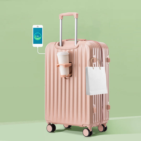 Valise de Voyage Unisexe À Coque Rigide Avec Port USB Intégré 3