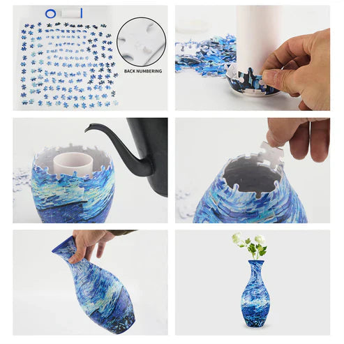 Vase de Puzzle 3D Décoratif pour Fleurs 3