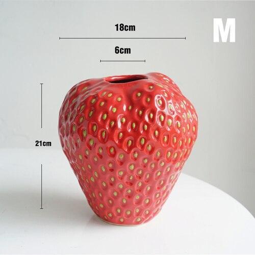 Vase en Céramique en Forme de Fraise Décoratif 5
