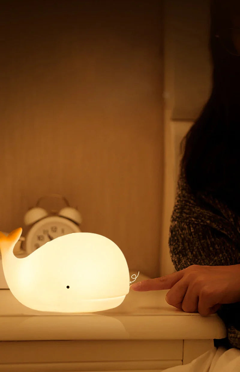 Veilleuse Baleine Mignonne avec Lumière LED Changeante Tactile 2