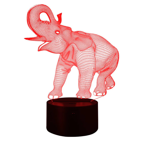 Veilleuse LED 3D Éléphant avec télécommande et commandes tactiles 4