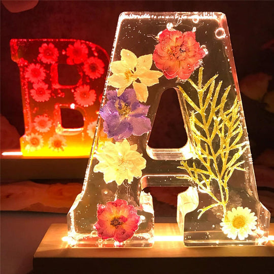 Veilleuse Personnalisée en Résine Florale 0