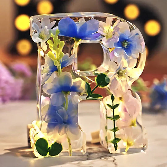 Veilleuse Personnalisée en Résine Florale 1