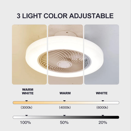 Ventilateur Plafond Silencieux Avec Éclairage Intégré Et Télécommande 4