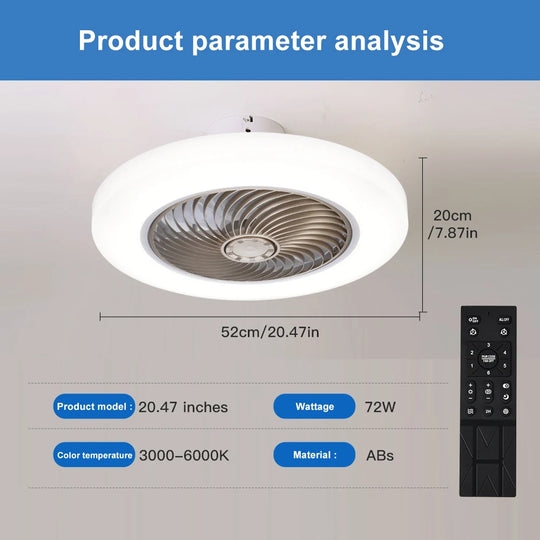 Ventilateur Plafond Silencieux Avec Éclairage Intégré Et Télécommande 7