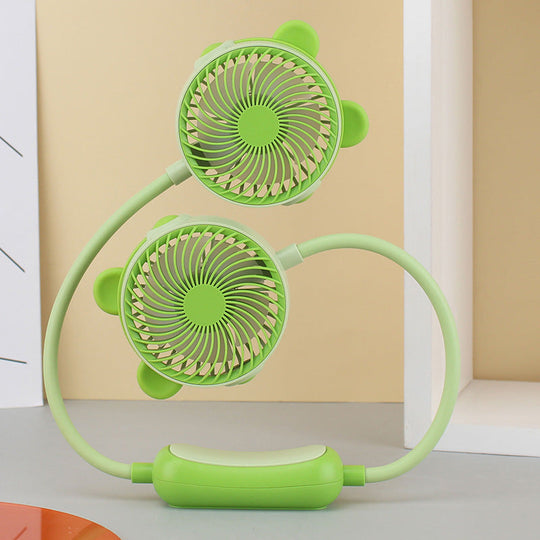 Ventilateur Portable Rechargeable À Double Tête Avec Col De Cygne Flexible 1