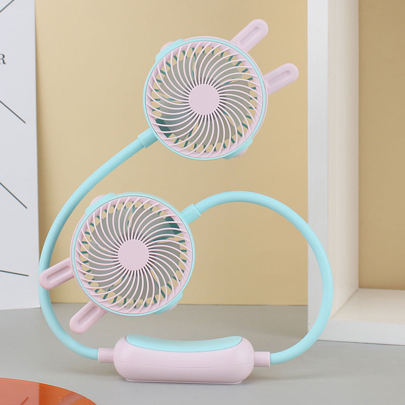Ventilateur Portable Rechargeable À Double Tête Avec Col De Cygne Flexible 10