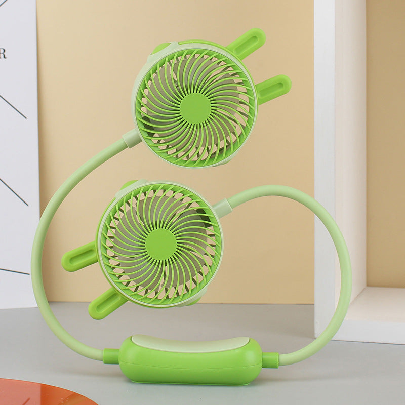 Ventilateur Portable Rechargeable À Double Tête Avec Col De Cygne Flexible 14