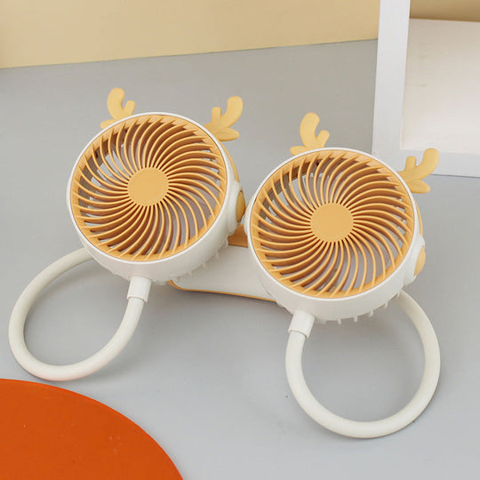 Ventilateur Portable Rechargeable À Double Tête Avec Col De Cygne Flexible 19