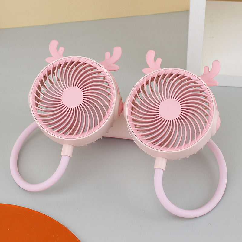 Ventilateur Portable Rechargeable À Double Tête Avec Col De Cygne Flexible 20