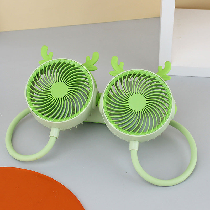 Ventilateur Portable Rechargeable À Double Tête Avec Col De Cygne Flexible 3