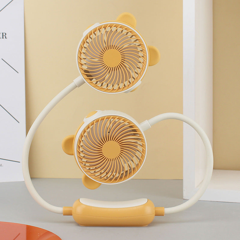 Ventilateur Portable Rechargeable À Double Tête Avec Col De Cygne Flexible 6