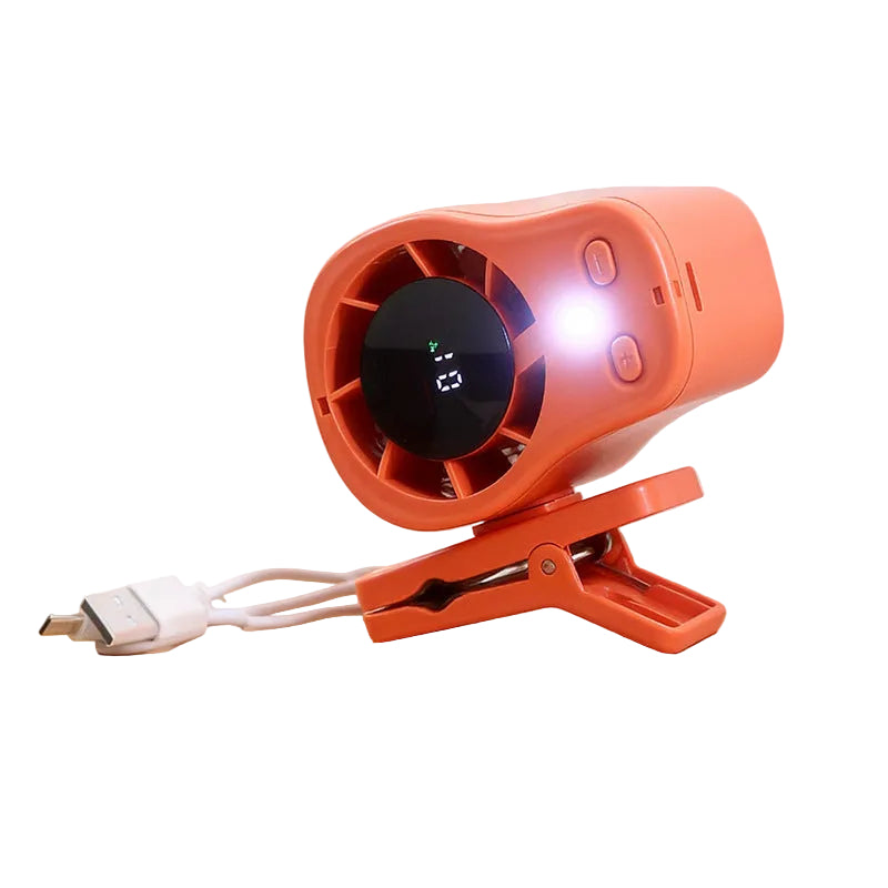 Ventilateur Portable Rechargeable À Pince avec Affichage LED et Vitesse Réglable 0