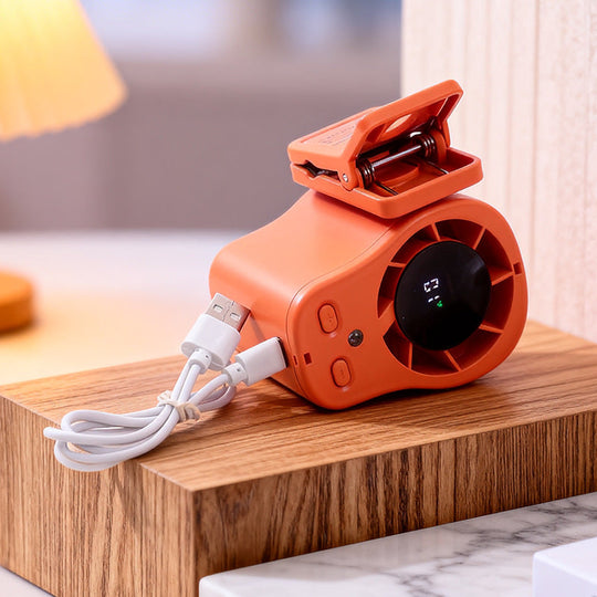 Ventilateur Portable Rechargeable À Pince avec Affichage LED et Vitesse Réglable 1