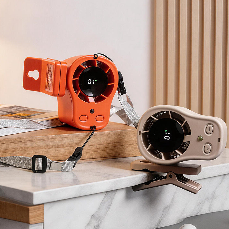 Ventilateur Portable Rechargeable À Pince avec Affichage LED et Vitesse Réglable 3