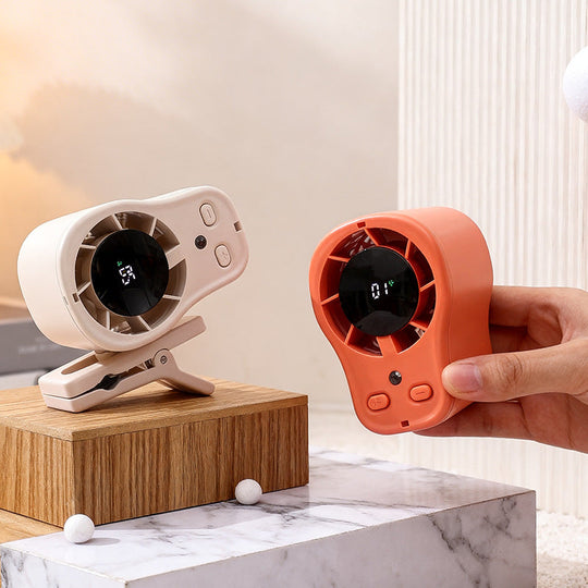 Ventilateur Portable Rechargeable À Pince avec Affichage LED et Vitesse Réglable 4