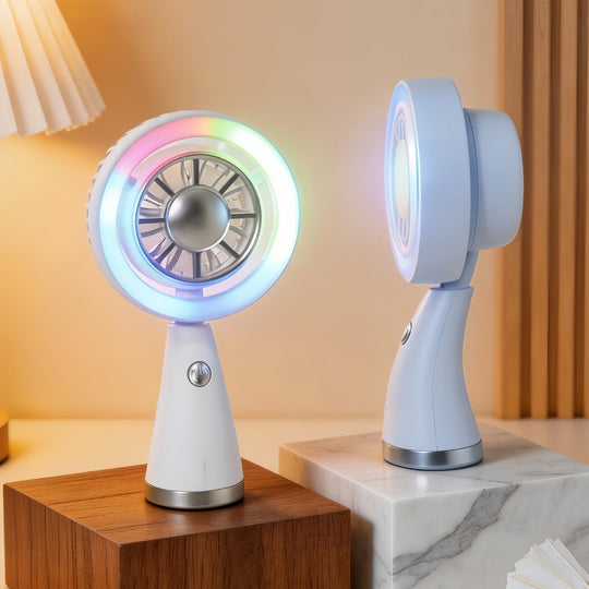Ventilateur Portable Rechargeable Avec Éclairage RVB 1