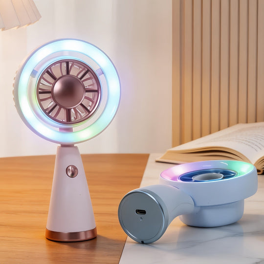Ventilateur Portable Rechargeable Avec Éclairage RVB 4