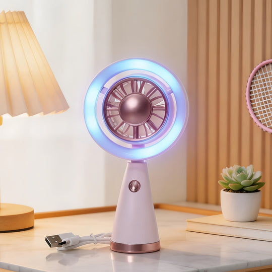 Ventilateur Portable Rechargeable Avec Éclairage RVB 5