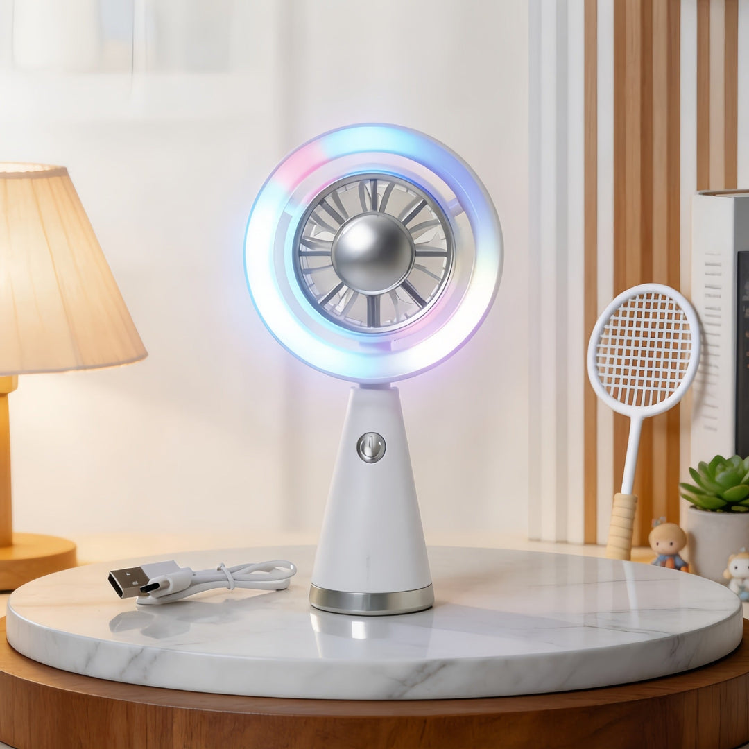 Ventilateur Portable Rechargeable Avec Éclairage RVB 6