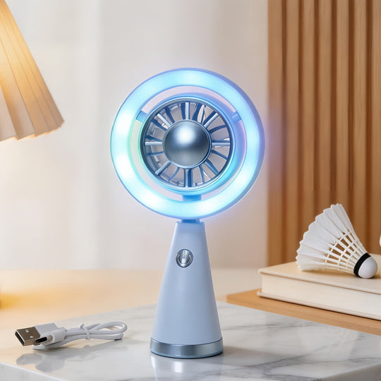 Ventilateur Portable Rechargeable Avec Éclairage RVB 7