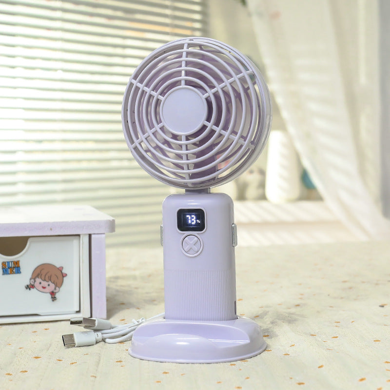 Ventilateur Portable Rechargeable Compact avec Écran LCD et Trois Vitesses 0