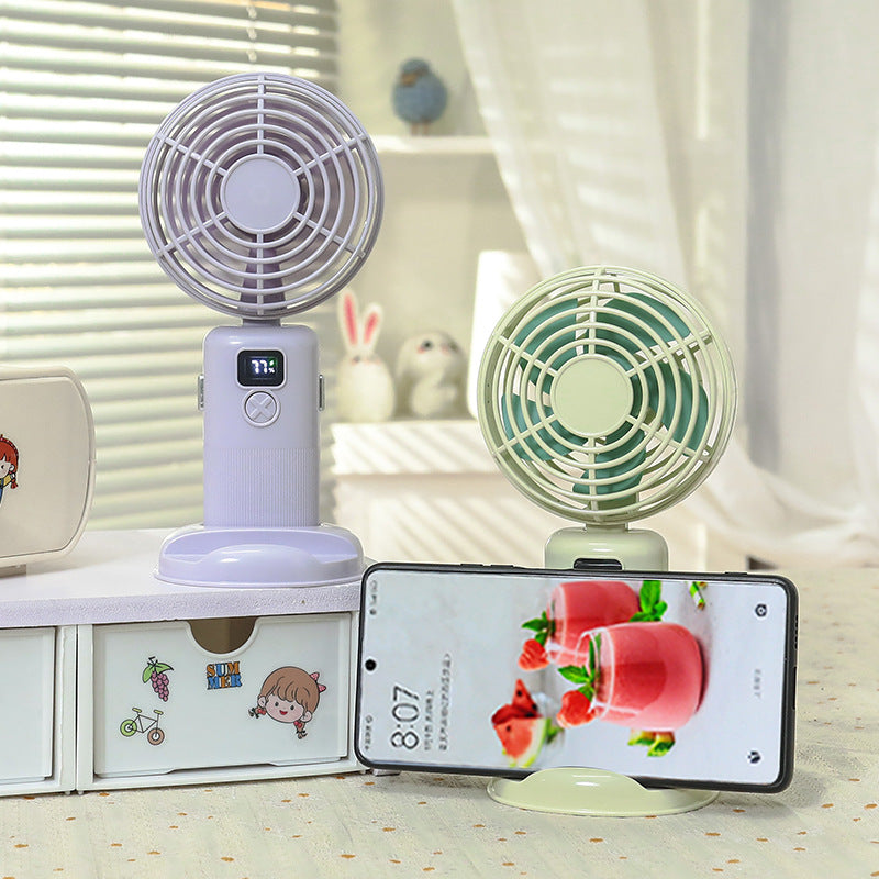 Ventilateur Portable Rechargeable Compact avec Écran LCD et Trois Vitesses 2