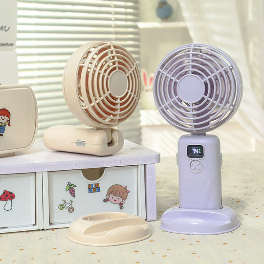 Ventilateur Portable Rechargeable Compact avec Écran LCD et Trois Vitesses 3