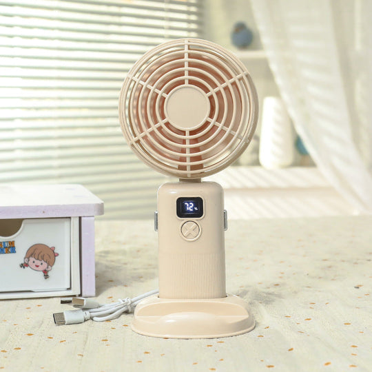 Ventilateur Portable Rechargeable Compact avec Écran LCD et Trois Vitesses 7