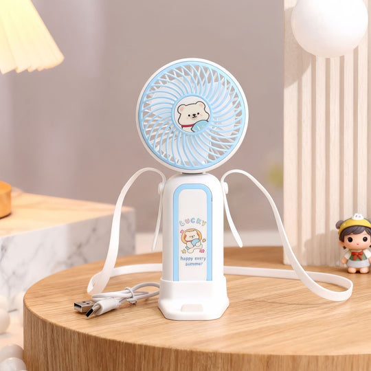 Ventilateur Portable Rechargeable Compact avec Réglages de Vitesse 10