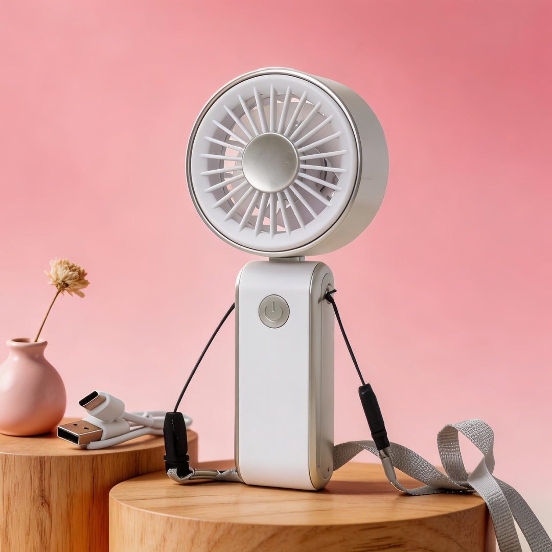 Ventilateur Portable Rechargeable Compact avec Réglages de Vitesse 2