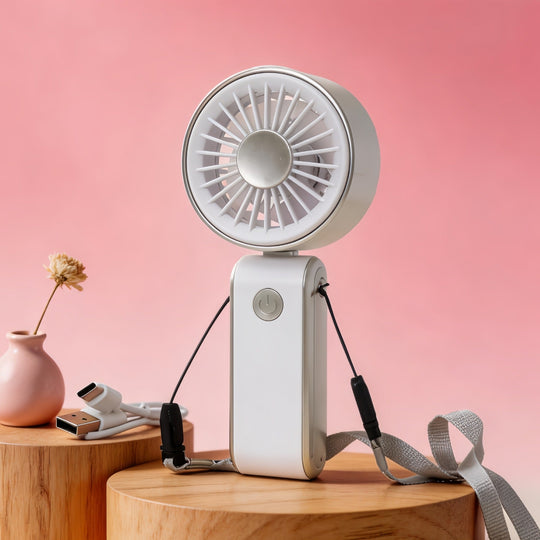 Ventilateur Portable Rechargeable Compact avec Réglages de Vitesse 2