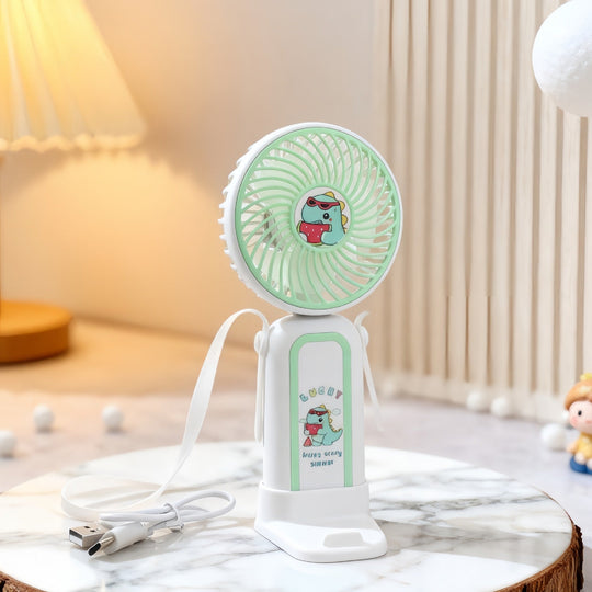 Ventilateur Portable Rechargeable Compact avec Réglages de Vitesse 3