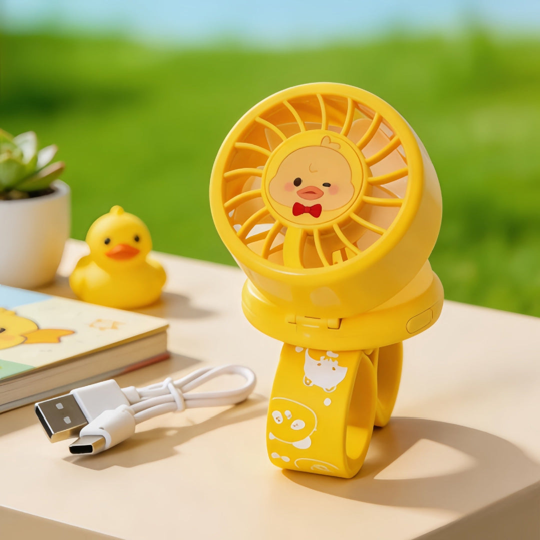 Ventilateur Portable Rechargeable Design Amusant Avec Motif Animal 6