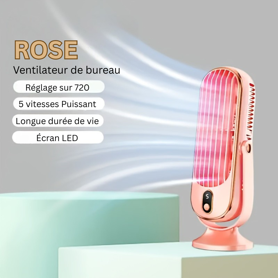 Ventilateur Portable Rechargeable Ultra Silencieux Avec Rotation À 720° 1
