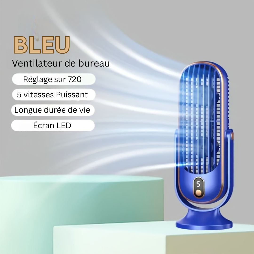 Ventilateur Portable Rechargeable Ultra Silencieux Avec Rotation À 720° 2