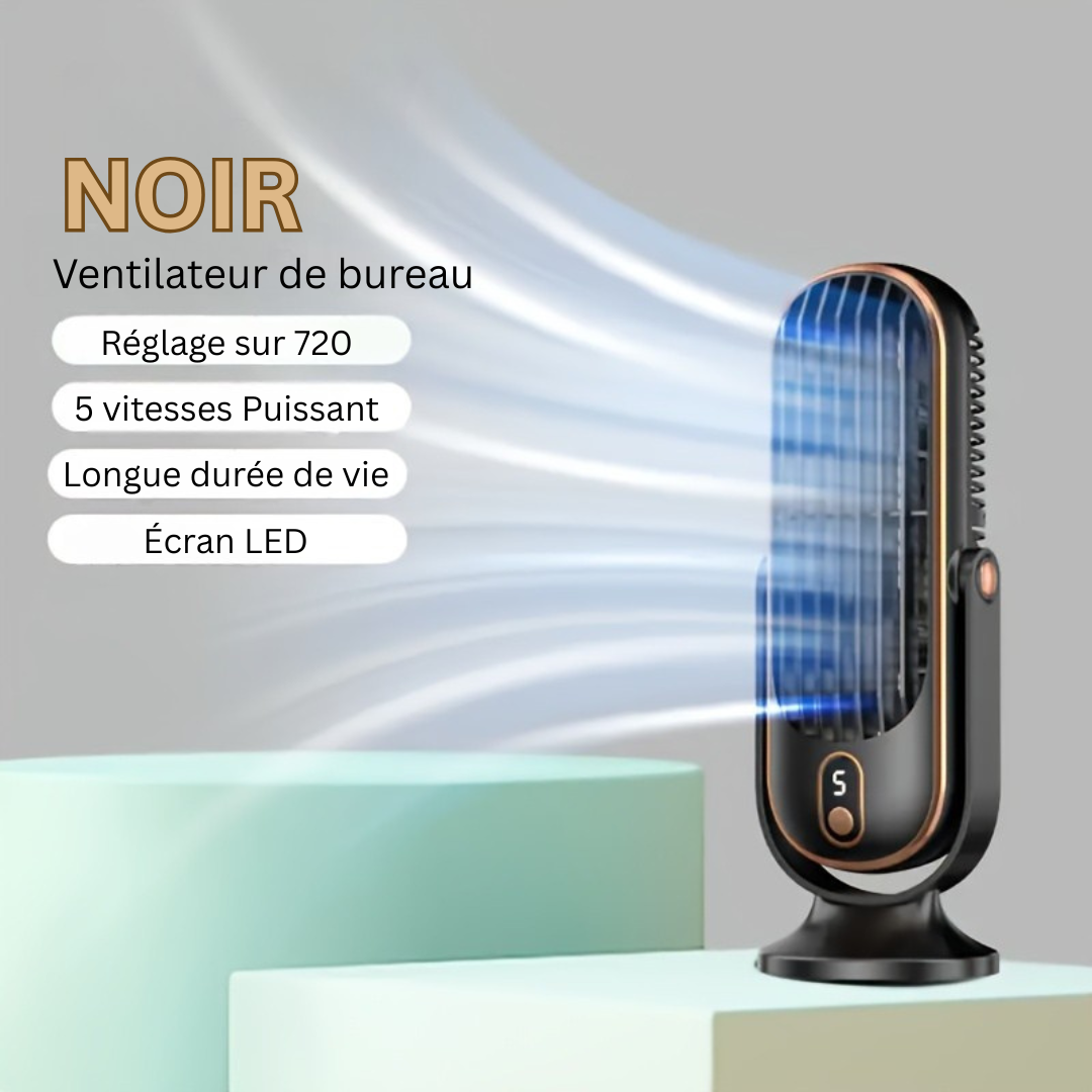 Ventilateur Portable Rechargeable Ultra Silencieux Avec Rotation À 720° 3
