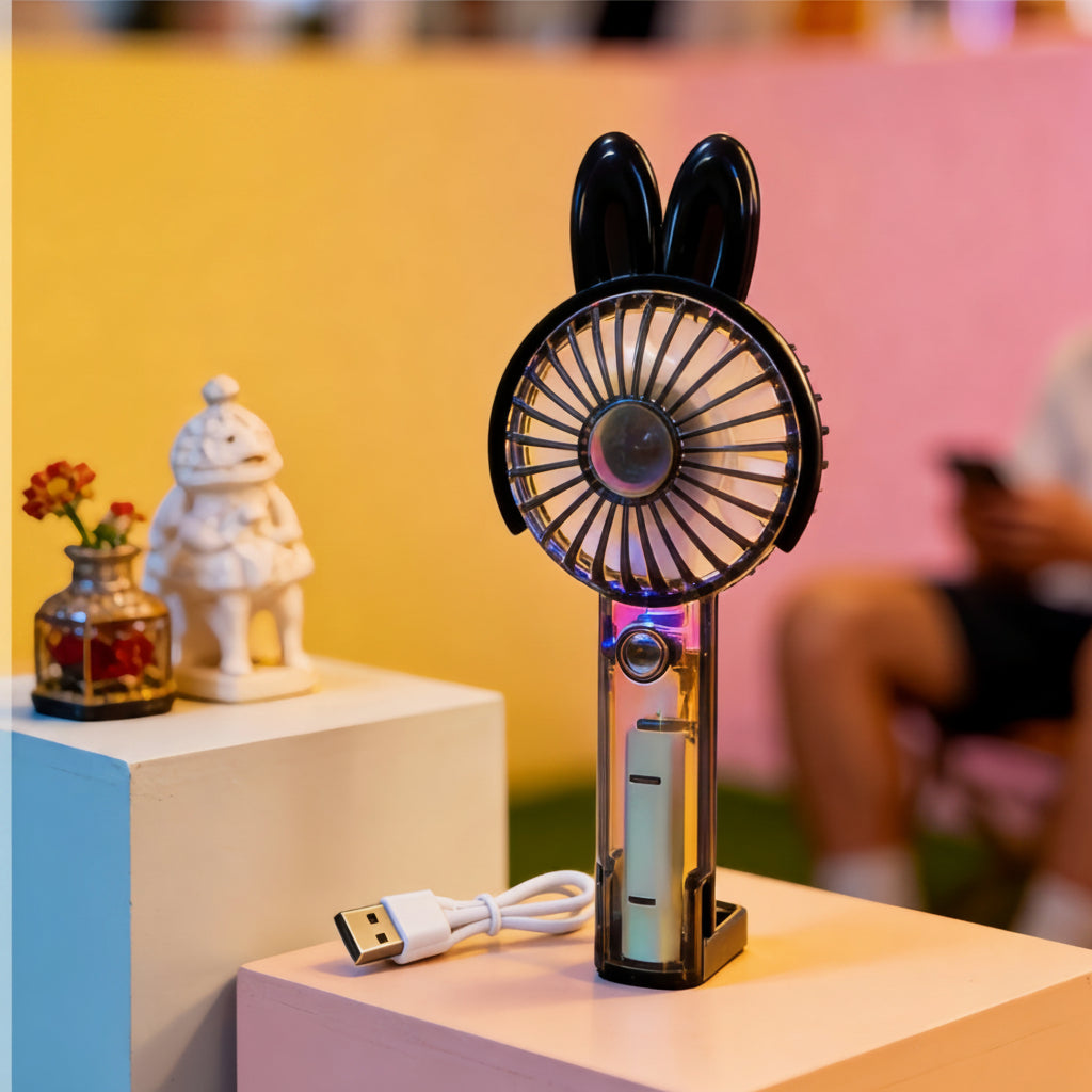 Ventilateur Portable Rechargeable avec Brumisation et Éclairage LED 10